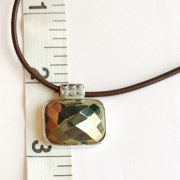 VINTAGE pyrite in Sterling Silver pendant - Picture 6 of 8